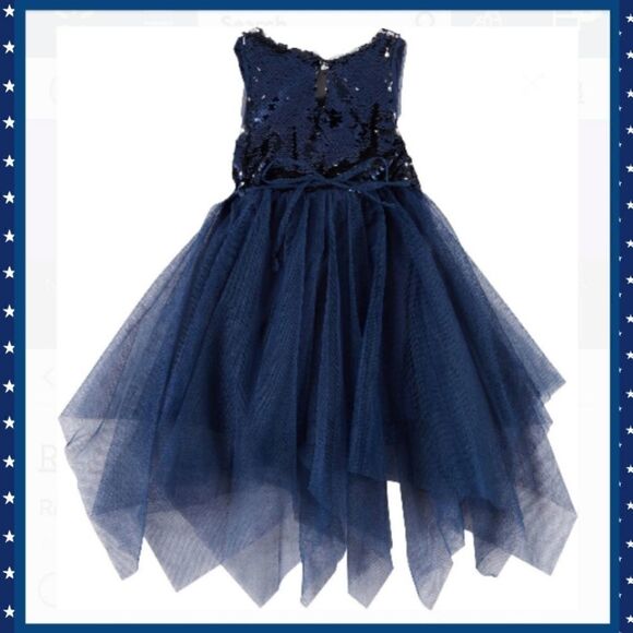 Blue Sequin Mesh Dress - Picture 2 of 2